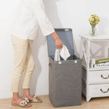SOGA 2X Grey Medium Collapsible Laundry Hamper Storage Box Foldable Canvas Basket Home Organiser SBOX101X2