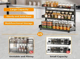 3-Tier Black Stainless Steel Spice Rack Kitchen Condiment Storage Shelf 40x16x54cm V178-59224