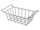 2 Pcs Freezer Wire Storage Basket PE Coated Hanging Rack Organizer Bin Black for Refrigerator V1294-YM0706-3113230263711