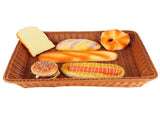 Household Desktop Rectangular Food Bread Fruits Storage Basket for Office RestaurantCoffee Color XL V1294-YM0901-3118200088714