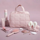 Large Capacity Hanging Travel Toiletry Bag with Jewelry Organizer, Multi-Layer Cosmetic Makeup V1341-ZY-GB47TP28-L-PINK
