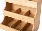 Vertical Bamboo Tea Bag Organizer Holds 180 Tea Bags Space Saving Sustainable Wooden Display for V1258-DP02-BOL-747