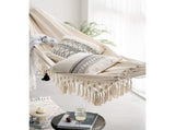Handmade Boho Large Macrame Fringe 2 Person Double Deluxe Hammock Swing Net Chair for Beach, Yard, V1192-AZ-W-3116