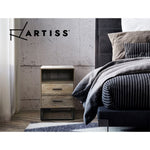 Artiss Bedside Table 2 Drawers with Shelf - BADAN FURNI-G-IND-BSIDE-05-WD