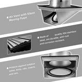 5-Inch External Extractor Wall Vent Cushioned Non Return Flap, Stainless Steel Outside Dryer Vent V1366-AZ2-W-21696