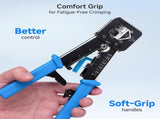 Modular RJ45 Crimp Tool for Pass-Through Connectors with Built-in V1258-DP02-C-2980
