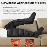 360 Air Pressure Leg Massager Boots with Remote Black V1142-OBA1005007882527127
