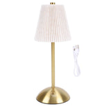 Small Pleated Table Lamp Iron Fabric Soft Lighting Bedside Nightstand Desk Lamp for Bedroom Living V1294-YM0901-3119250067811