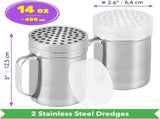 14oz Seasonings Spice Shaker Medium Holes, 2-pack 14oz Metal Parmesan Cheese Shaker V1259-DP01-F-551