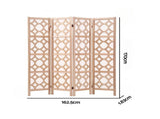 Artiss 4 Panel Room Divider Folding Privacy Screen Wooden Partition Geometric Freestanding Separator RD-B-1759-4P-NT