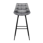 Artiss 2x Bar Stools Velvet Chairs Grey BA-K-0222-GYX2