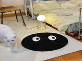 Round Rug Cute Black Face Rug Soft Flocking Carpet Skid Resistant Rug for Bedroom Bathroom Living V1294-YM0710-3117230206512