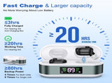 Rechargeable In-the-Ear Hearing Aids with Charging Case and LCD Display Ultra-Compact Sound V1107-CS-BLCHS