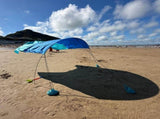 3x3m Blue Portable Wind-Powered Tent Sunshade Canopy Shelter with Sand Anchors for Family V888-ELOSUNG56749