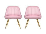 Artiss Dining Chairs Set of 2 Velvet Channel Tufted Pink UPHO-D-DIN203C-VEL-PKX2