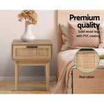 Artiss Bedside Tables Side Table Rattan Drawers Nightstand FURNI-E-RAT-BS-WD