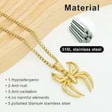 Spider Pendant Necklace Surgical Steel Superhero Spiderman Jewelry for Kids- Gold-A V1164-325761
