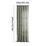 Green Semi Sheer Curtain, 55x102 Inches Light Filtering Window Panel, Embossed Lace Design, V1369-AZ3-W-12276