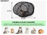 Portable Foldable Pet Playpen Pop Up Mesh Tent for Small Cats Dogs Rabbits Guinea Pigs Indoor V1341-ZY-F645MYCG-BLACK