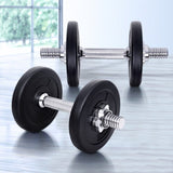 Everfit 10kg Dumbbell Set Weight Plates Dumbbells Lifting Bench FIT-K-DB-SET-30-A