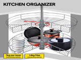 Shelf Rack for Spices 2-Shelf Under Sink Storage Blind Corner Carousel Kitchen Cabinet Organizer V985-KITCHENORGANIZER