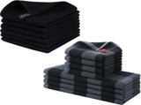 Homaxy 100% Cotton Waffle Weave Kitchen Dish Cloths, 12x12 Inches, 6-Pack, Black Kitchen Towels and V1258-DP02-F-157