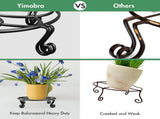 2 Pack Round Metal Plant Stands for Flower Pots, Heavy-Duty Rustproof Iron Indoor and Outdoor V1189-LC-AMZ-00305