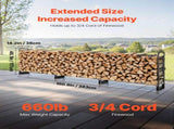 Firewood Rack with Waterproof Cover, 383 x 36 x 117 cm Outdoor Firewood Holder, 660lb Weight V952-DCJPSYGNJB152FGMBV0