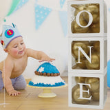 Baby Shower Decorationss Box,Baby Shower Decorations for Girl Boys Transparent Square Block V1369-AZ3-W-12661