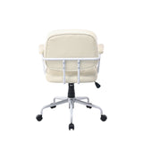 Louise White Frame Faux Leather Home Office Chair in Beige V369-HC-0025-WHITE-FRAME