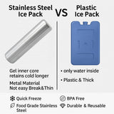 2Pack Ice Packs for Lunch Boxes Ice Pack for Cooler Reusable Stainless Steel Ice Packs for Coolers, V1107-133-99805-SLR-2PACK