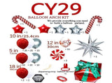 Christmas Balloon Arch Tree Kit Candy Cane/Star Foil Dcor V1132-SDLW10-CY029-032