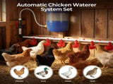 57 Pcs Automatic Chicken Waterer System Set, Chicken Watering Kit with 8 Water Cups & Float Valve, V1107-CS-OIBTKD8