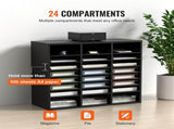 Wood Literature Organizer Adjustable File Sorter 24 Compartments Black V952-MZWJZLFPJBH243C54V0