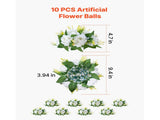 Flower Balls Arrangement Bouquet 10 PCS, 240 mm Diameter Artificial Flower Balls Wedding Rose V952-ZSHQQXBS95IN2EZMO001V0