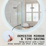 2 Set LED Wall Mirror Round Anti-Fog Bathroom 50cm V274-FT-BM-LEDR-50-X2