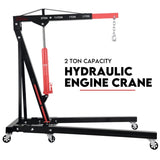 2 Ton Hydraulic Engine Crane Folding Hoist Stand Mobile Garage Workshop V379-FOLDCRNB0SET07