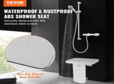 Folding ABS Shower Seat, 15.7'' x 16.7'' Unfolded, Wall Mounted Fold Up Shower Bench with 440 lbs V952-SLKABSZCTWKB4ALIHV0