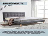 King Linen Fabric Deluxe Bed Frame Grey V63-819193