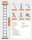 VEVOR Multi-Purpose Folding Ladder 7-in-1 3 Step 12ft with Scaffolding Plank V952-DGNZDTLHJ3JPBIFH9V0