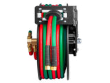 Retractable Welding Hose Reel, 1/4-Inch x 50FT Twin Oxygen Acetylene Rubber Hose Max 300PSI - T V952-HJRGJP50FTZDID1LEV0