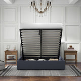 Milano Luxury Gas Lift Bed with Headboard - Charcoal No.35 - Double ABM-10002026