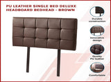 PU Leather Single Bed Deluxe Headboard Bedhead - Brown V63-768195