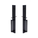 Matte Black Double Door Handle Set Dummy Front Entry Deadbolt Lock V63-954721