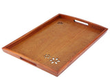 Light Rectangular Solid Wood Cherry Blossom Tea Tray Coffee Fruit Food Serving Plate Home V1294-YM0727-JY15335