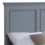 King Bed Frame in Solid Wood with Slats Support in Grey colour V43-BED-SPNC-K