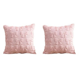 2PCS Pink Bow Throw Pillow Covers - 18 Inch Decorative Pillow Covers, Soft Plush Fluffy Bowknot V1366-AZ2-W-18149