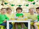 8.2 Ft St. Patrick's Day Felt Banner 3D Lucky Shamrock Clover with Gold Bead Hanging Garland Green V1258-DP02-WO-149