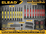 ELEAD 35Pcs Magnetic Nut Driver Bit Set Metric SAE 1/4" Hex Drill CR-V Steel V465-AU-70136