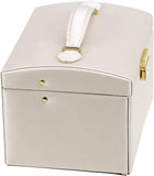 Three-Layer Jewelry Organizer Box with PU Handle, Lockable Display Case for Earrings, Necklaces, V1259-DP01-A-2824